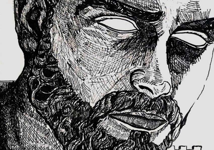 Drawing of a man's face